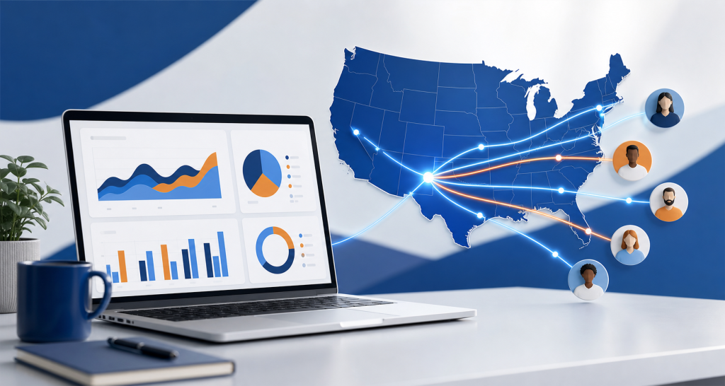Infographic explaining where to buy targeted website traffic in the USA safely